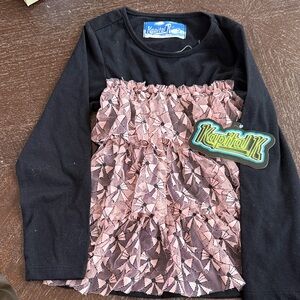 Kapital Kids Long Sleeve Black and Pink Top